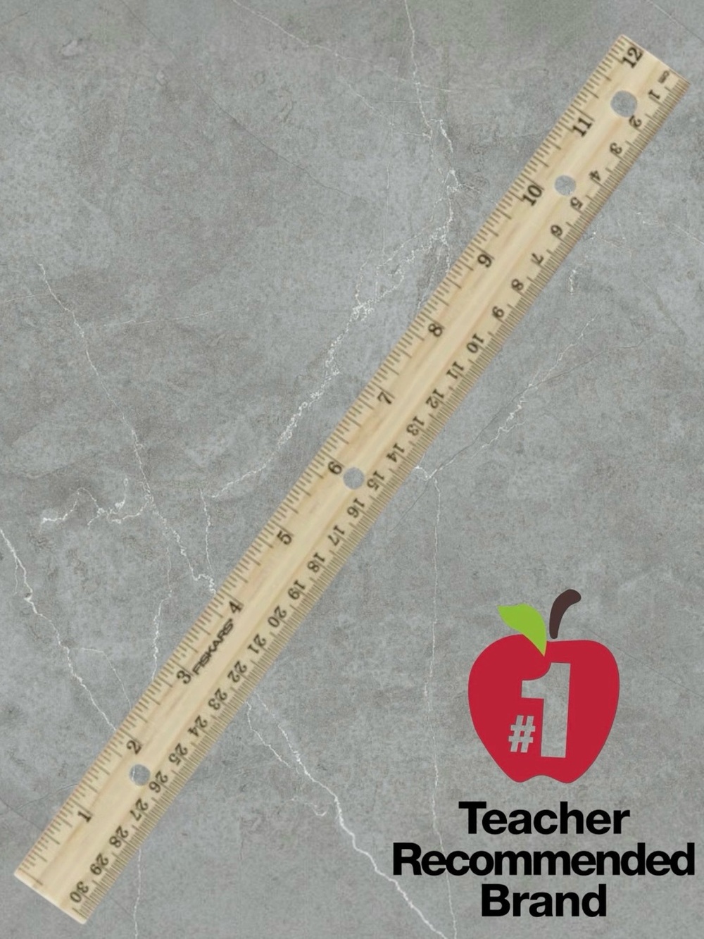 $1 Add-on | Fiskars Wooden 12" School Ruler with Printed Numbers